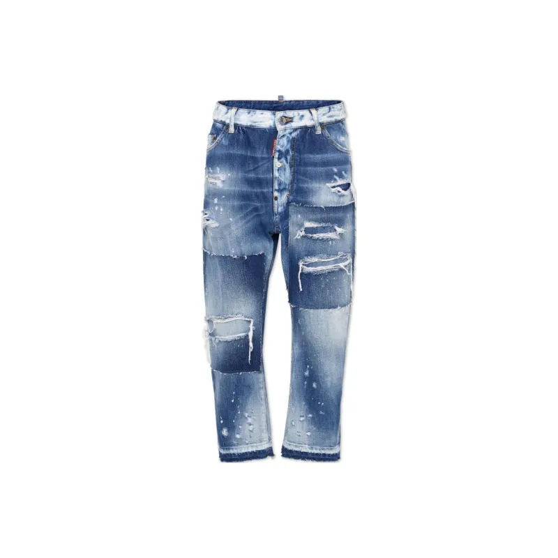 DSQUARED 2 Patchwork Cropped Jeans-0