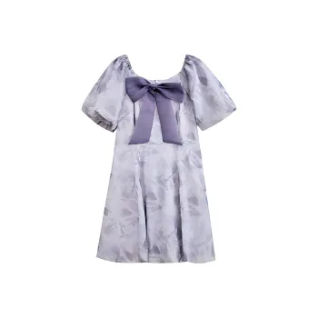 ZIHAN SS24 Short-Sleeved Dresses Women's Fresh Purple