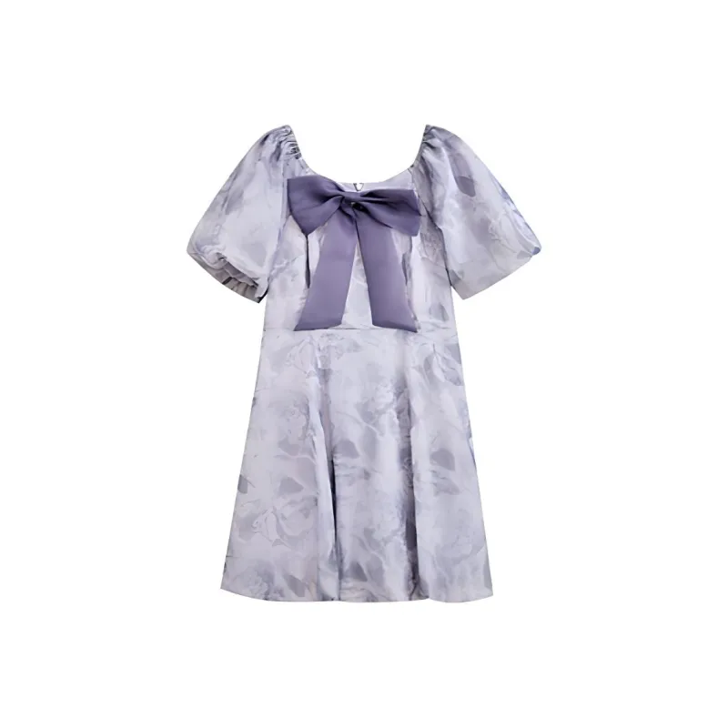 ZIHAN SS24 Short-Sleeved Dresses Women's Fresh Purple-0