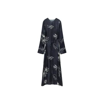ZARA Long-Sleeved Dresses Women's Blue