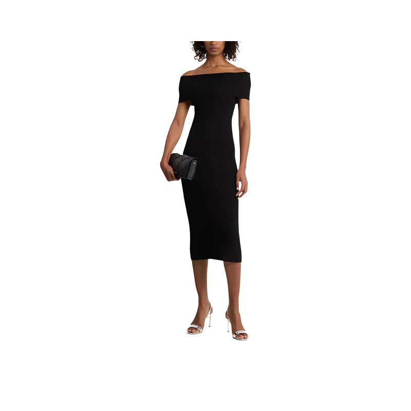 MICHAEL KORS Stretch Knit Over-The-Shoulder Dress-0