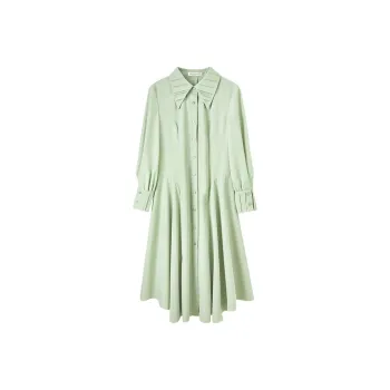 SENTUBILA Long Sleeved Dresses Women's Light Green