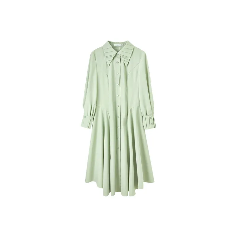 SENTUBILA Long Sleeved Dresses Women's Light Green-0