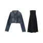 Clothing Sets (Long-Sleeved Coat+Black Dress)