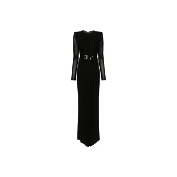 Elisabetta Franchi Embellished Knot Detailed Jersey Red Carpet Dress