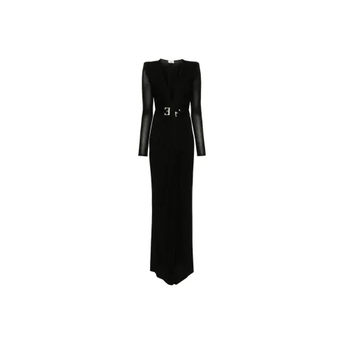 Elisabetta Franchi Embellished Knot Detailed Jersey Red Carpet Dress
