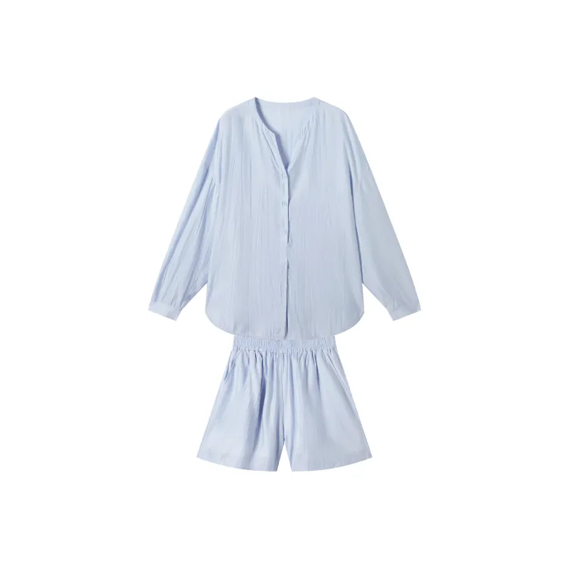 DIALOGUE Shirt Matching Set Women's Sea Salt Blue-0