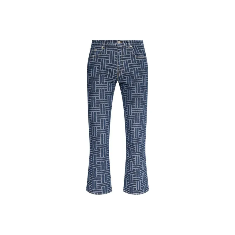 KENZO Pattern Jacquard Flared Jeans-0
