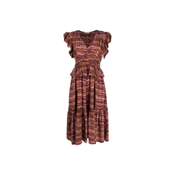 Ulla Johnson Bendetta Abstract print Silk Midi Dress