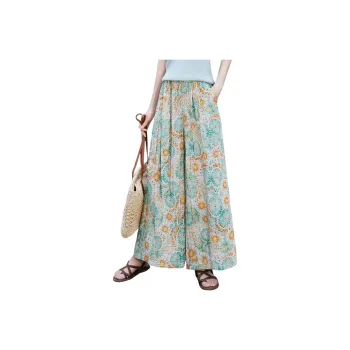 TOUCH Casual Pants Women's Orange Green Multicolor