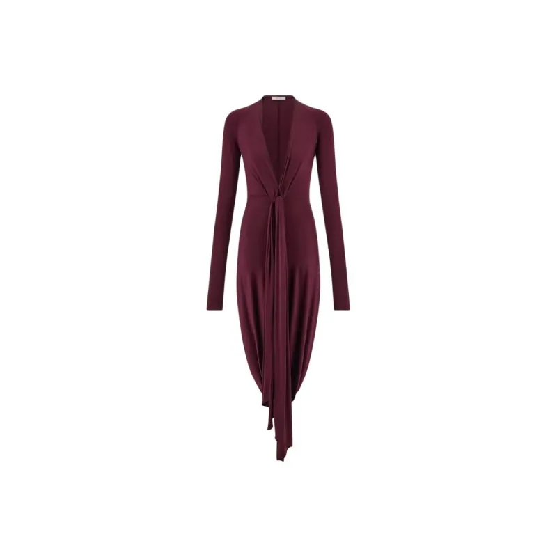 FERRAGAMO Long-Sleeved Dresses Women's Deep Red-0