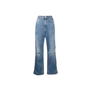 Stella McCartney Logo Patch Straight Leg Jeans