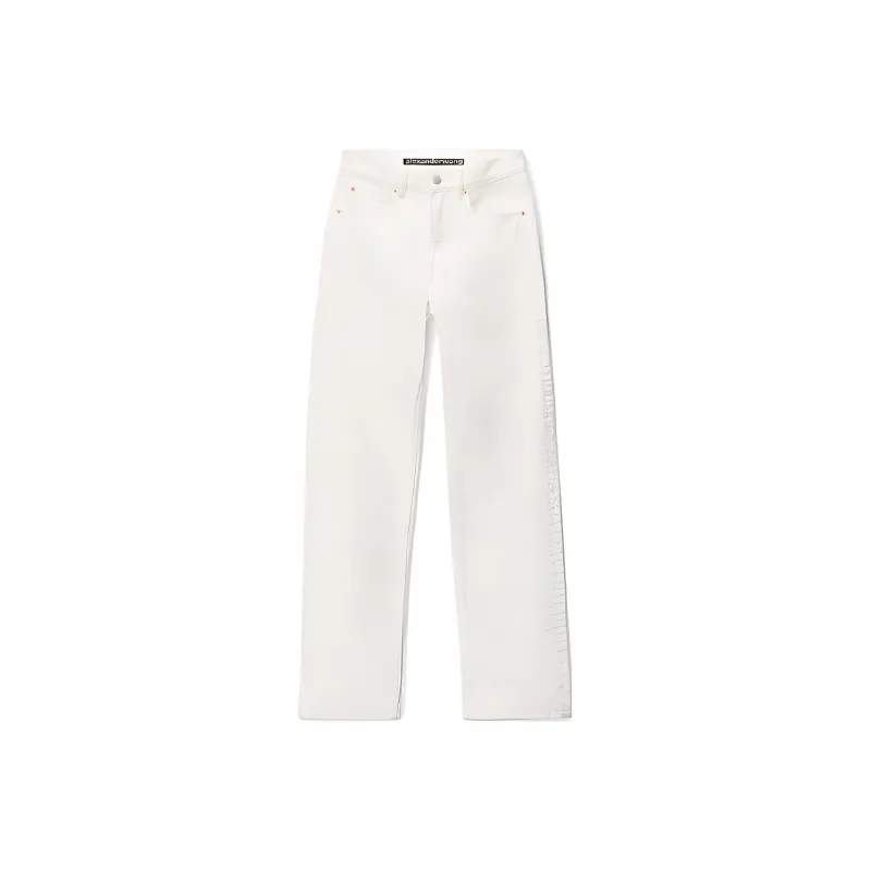 Alexander Wang Logo Patch Straight Leg Jeans-0