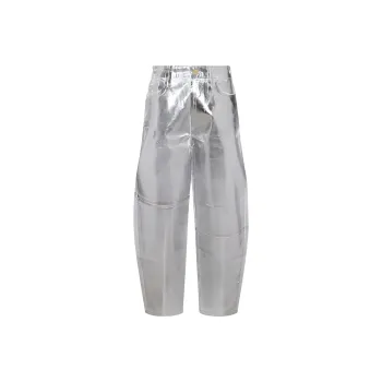 GANNI Metallic Finish Tapared Jeans