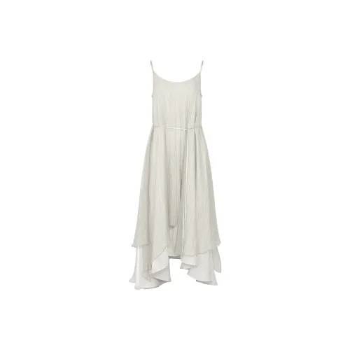 MEIYANG Slip Dresses Women's Greige