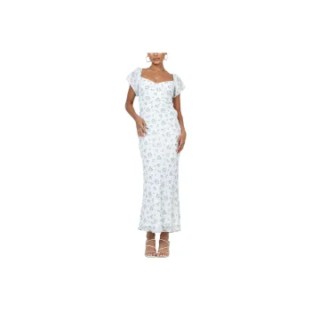PRINCESS POLLY HERA MAXI DRESS Short-Sleeved Dresses Women's WHITE/White