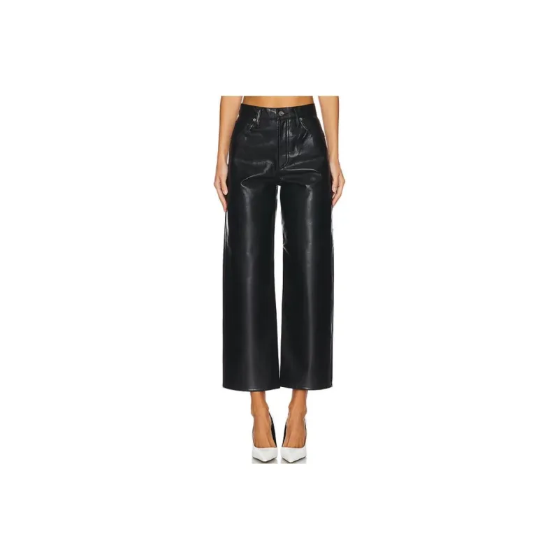 AGOLDE Leather Pants Women's Black-0