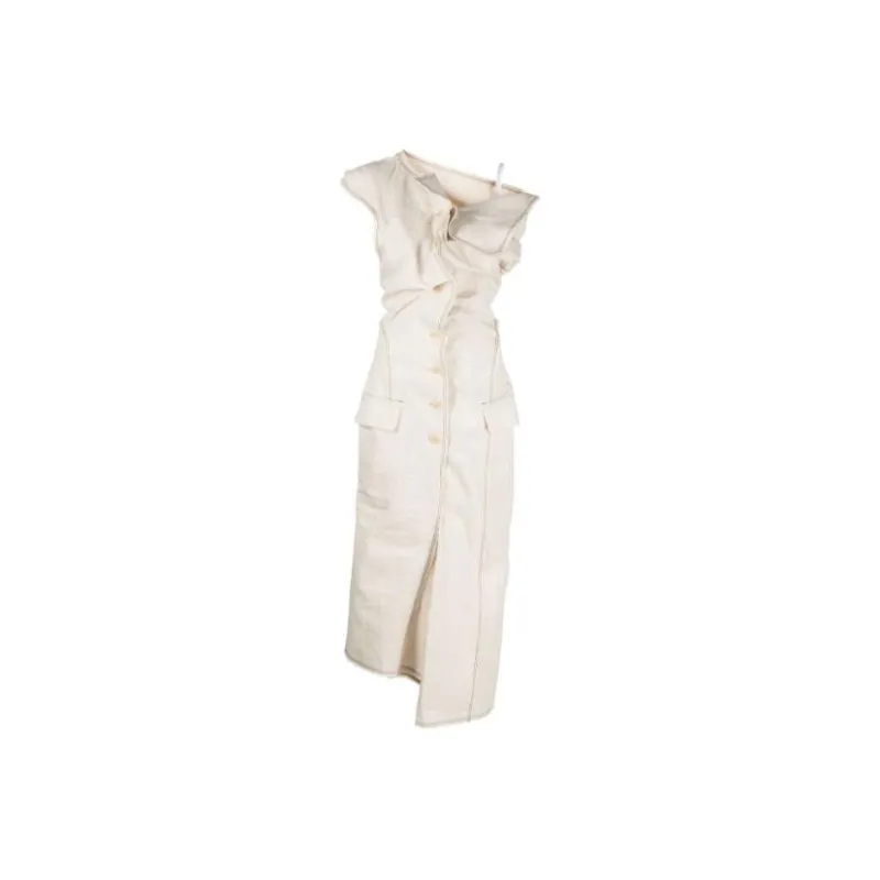 Jacquemus Short-Sleeved Dresses Women's Beige Yellow-0