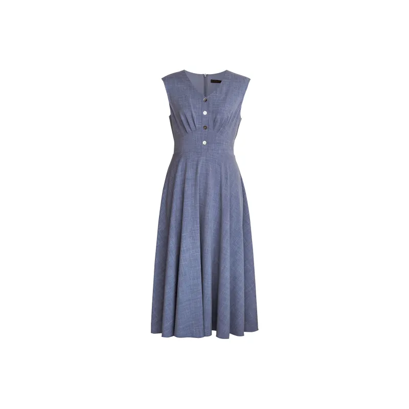 ROEYSHOUSE Sleeveless Dress Women's Denim Blue-0
