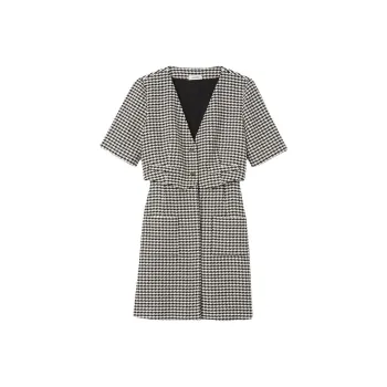 Sandro Layered Houndstooth Minidress