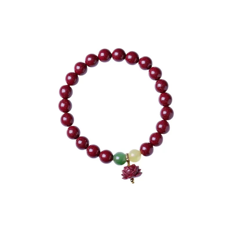 WUMZK Reconstructed Cinnabar Bracelets Unisex-0