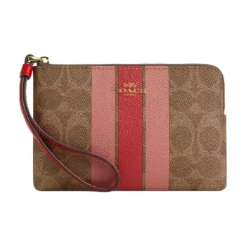 COACH Leather Clutch Women's Brown & Multicolor