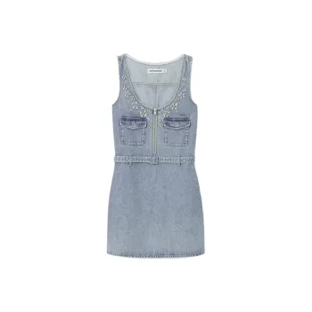 Self portrait Rhinestone embellished Denim Minidress