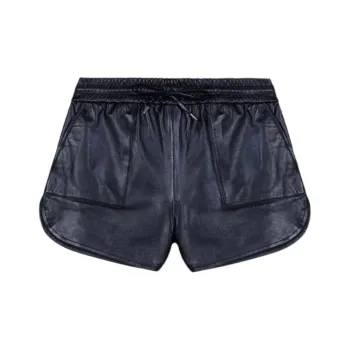 Maje Drawstring Leather Mini Shorts