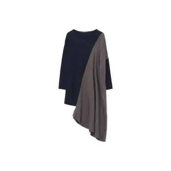 Yohji Yamamoto Long Sleeved Dress Women's Dark Blue/Gray