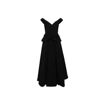 Marchesa Notte Draped detail Taffeta Gown