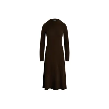 LAUREN RALPH LAUREN FW24 Long Sleeved Dress Women's Circuit Brown