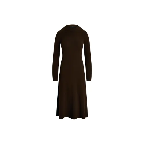 LAUREN RALPH LAUREN FW24 Long Sleeved Dress Women's Circuit Brown