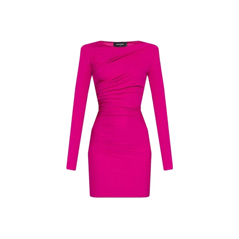 DSQUARED 2 Long Sleeved Ruched Mini Dress-0