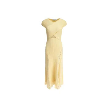 Self portrait Short Sleeved Dress Women's Yellow