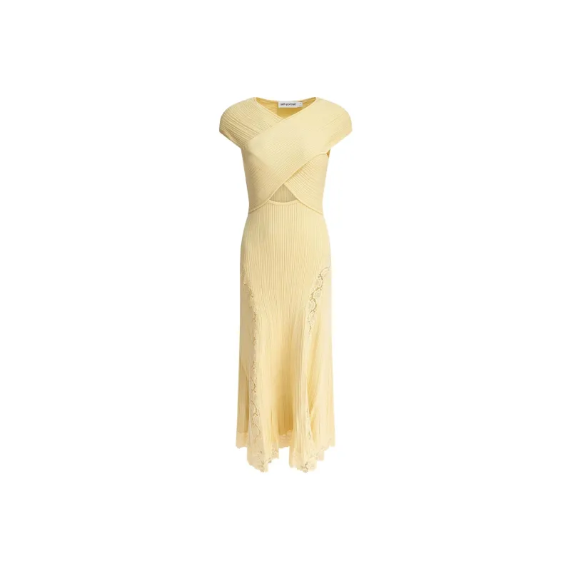 Self portrait Lace insert Knitted Midi Dress-0