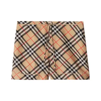 Burberry Check Printed Drawstring Shorts