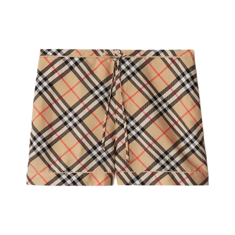 Burberry Check Printed Drawstring Shorts-0