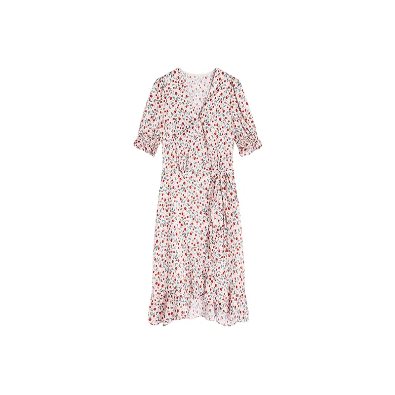 Famanxuan Short Sleeved Dress Women's Sharon Flower Sea-0