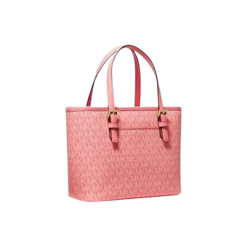MICHAEL KORS Jet Set Coated Canvas Tote Bag, Shopping Bag, Handbag, Shoulder Bag, Crossbody Bag Women's Dragon Fruit-1