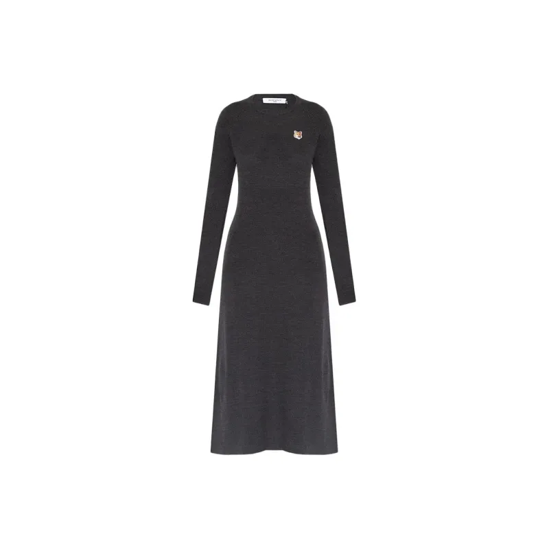 Maison Kitsune Long Sleeved Dresses Women's Black-0
