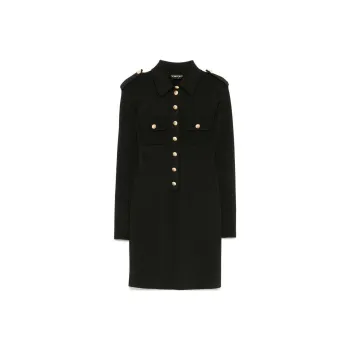 TOM FORD Ribbed Knit Polo Mini Dress