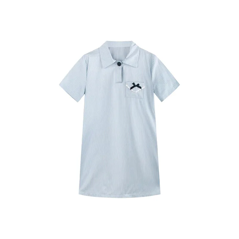 MTHE Short Sleeved Dress Women's Blue-0
