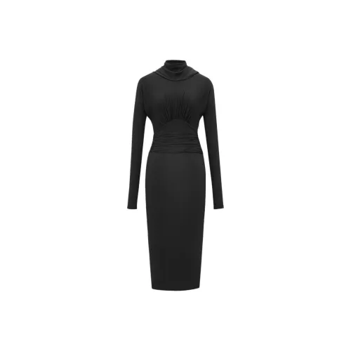 SAINT LAURENT Cowl-back Midi Dress