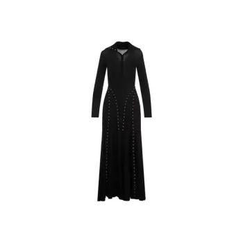 SIMONE ROCHA Ribbed Snap Detailed Bias Cut Dress