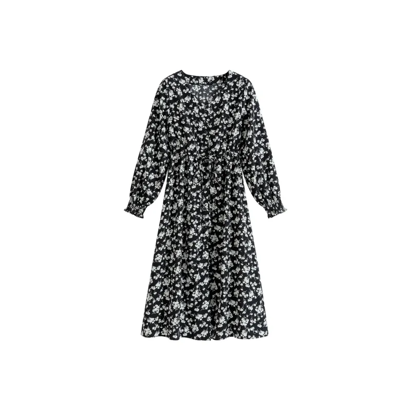 CLUB NEWS Long-Sleeved Dresses Women's Black-0