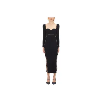 Self portrait Long Sleeved Dresses Women's Classic Black