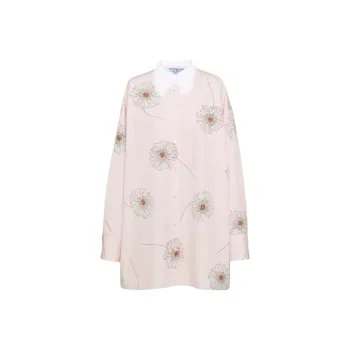 PRADA Printed Poplin Shirt Dress