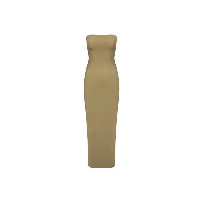 SKIMS FITS EVERYBODY TUBE DRESS Sleeveless Dress Women's KHAKI/Khaki-0