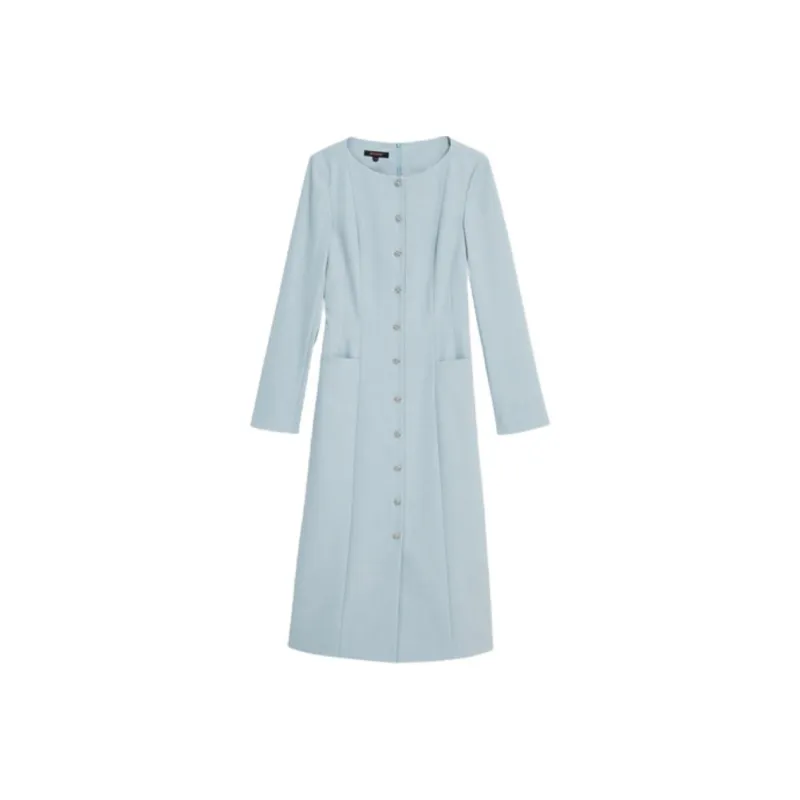 Yiner Long Sleeved Dresses Women's Light Blue-0