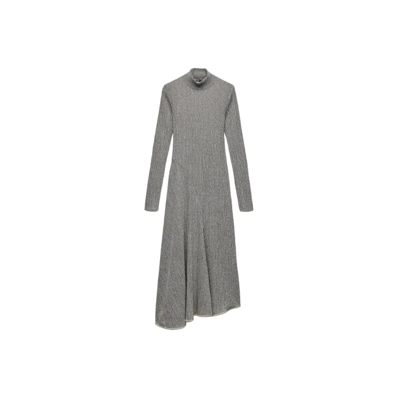 ZARA Long-Sleeved Dresses Women's Gray-0